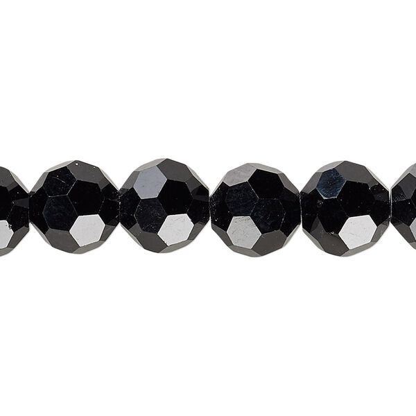 Bead 1pk 32 facets black, Celestial Crystal® 10mm round 15.5-16 inch image number 0