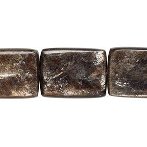 Mica 1pkg1, puffed rectangle bead 15.5-16 inch 20x15mm