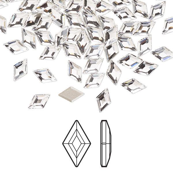 Flat back 24pk crystal foil back, Crystal Passions® 6.6x3.9mm diamond 2773 image number 0