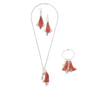 Necklace, bracelet and earring set, One of a Kind Jewelry, 31 inches. Only one available.