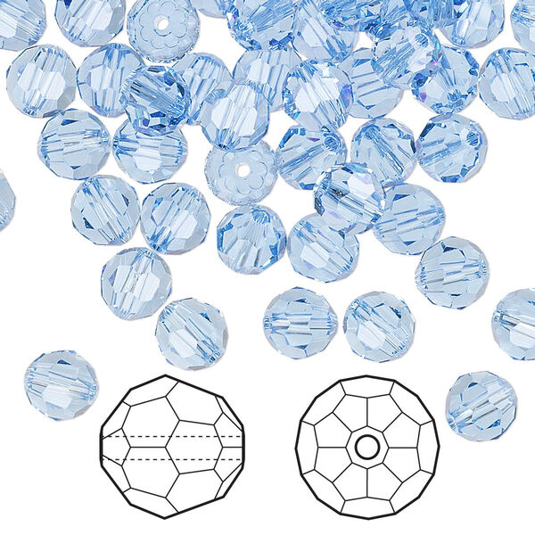 Bead 144pk light sapphire, Crystal Passions® 6mm round 5000 image number 0