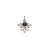 Black onyx / sterling silver 1pkg1, antiqued drop 13x11mm image number 1