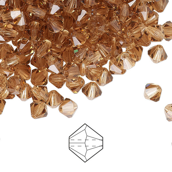 Bead 144pk light Colorado topaz, Preciosa Czech crystal 5mm bicone image number 0