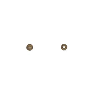 Bead, antique gold-plated brass, 3mm corrugated round. Sold per pkg of 100.