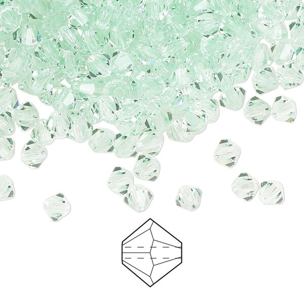 Bead 48pk chrysolite, Preciosa Czech crystal 4mm bicone image number 0