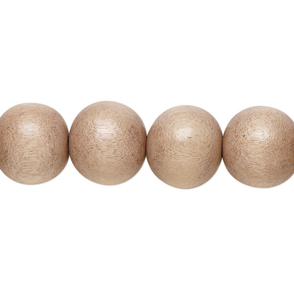 Bead, Taiwanese cheesewood (dyed / waxed), light mauve, 11-12mm round. Sold per pkg of (2) 15-1/2" to 16" strands. image number 0