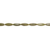 Olive new "jade" 1pkg1, 6-sided long oval bead natural, 15 inch 40x13mm-41x14mm image number 1