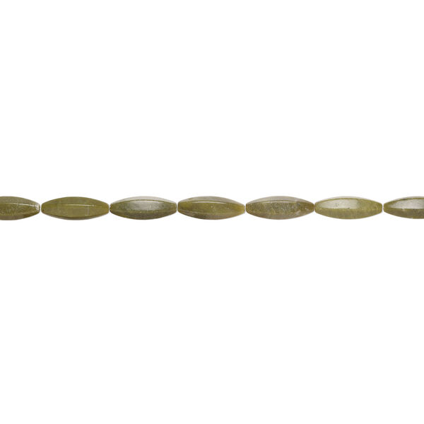 Olive new "jade" 1pkg1, 6-sided long oval bead natural, 15 inch 40x13mm-41x14mm image number 1