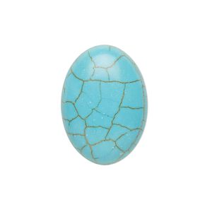 Cabochon, "turquoise" (resin) (imitation), 25x18mm calibrated oval with matrix. Sold individually.
