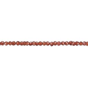 Orissa garnet 1pkg1, hand-cut faceted round bead 15.5-16 inch 2mm