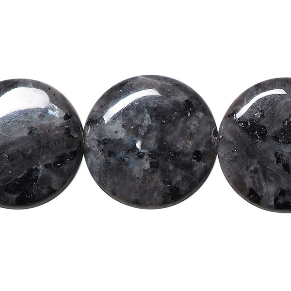 Bead, blue labradorite (natural), 20mm flat round, B- grade, Mohs hardness 6 to 6-1/2. Sold per 15-1/2" to 16" strand. image number 0