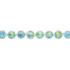 Bead, glass 1pkg8, multicolored, 14mm round with hand-painted flower and leaf. image number 1