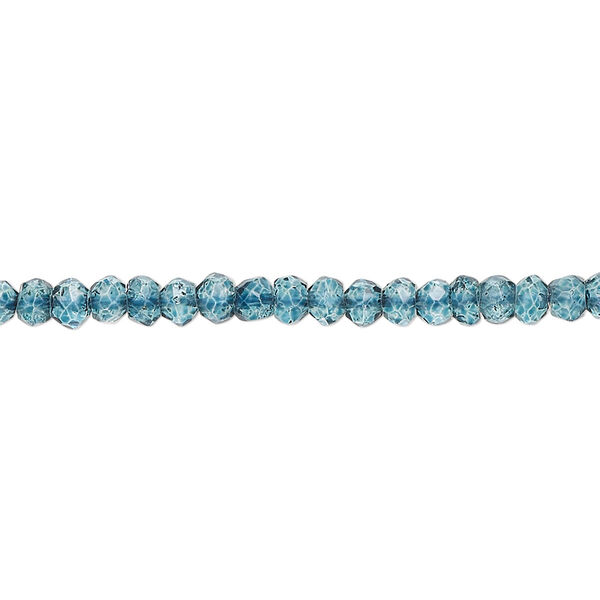 Quartz crystal 1pkg1, hand-cut faceted rondelle bead B grade, 13 inch 3x2mm-4x3mm image number 0