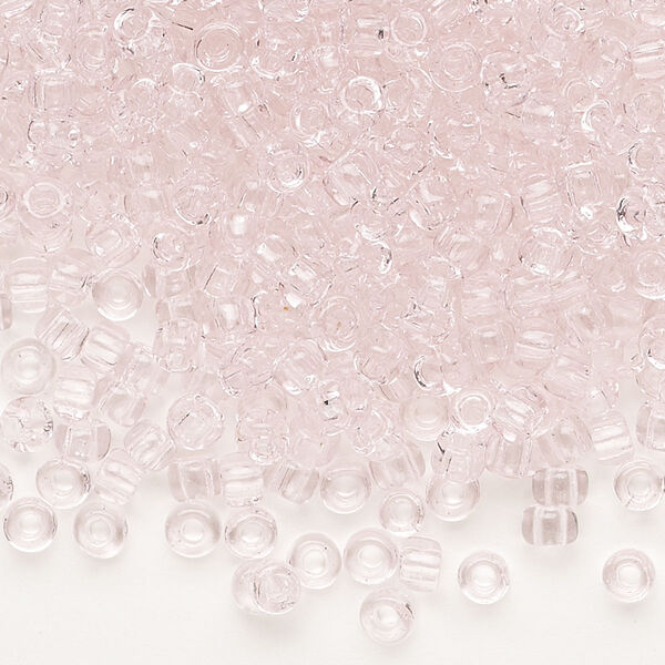 Seed bead, Dyna-Mites™, glass, transparent light pink, #6 round. Sold per 1/2 kilogram pkg. image number 0