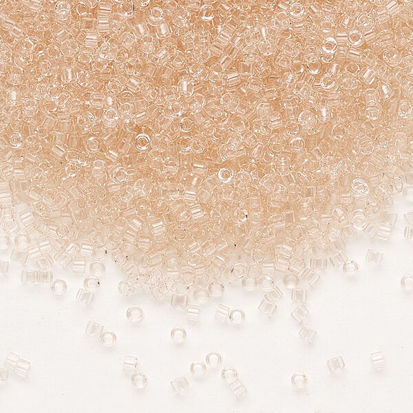 Seed bead, Delica®, glass, pkg/7.5g, #11 round, transparent pink mist (DB-1103). image number 0