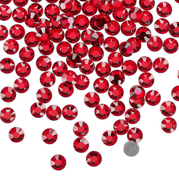 Flat back, Dance With Me™ crystal hotfix rhinestone, light Siam, foil back, 3.8-4mm rose, SS16. Sold per pkg of 144 (1 gross). image number 0
