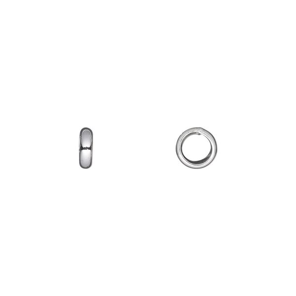 Jump ring, sterling silver, 6mm soldered round, 3.5mm inside diameter, 12 gauge. Sold per pkg of 10. image number 0