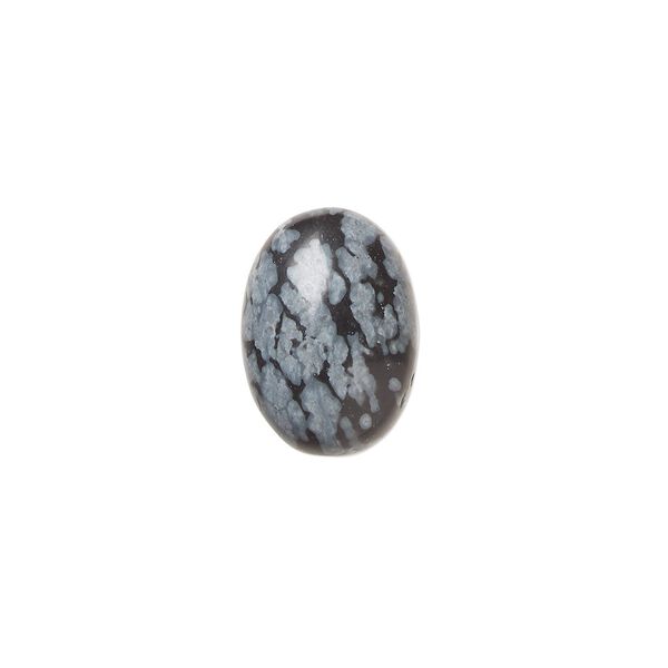 Snowflake obsidian 1pkg6, calibrated oval cab natural 14x10mm image number 0