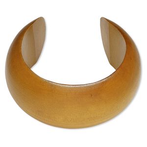 Bracelet, cuff, wood (dyed / waxed), light brown, 36mm wide hand-carved rounded band, 7-1/2 inches. Sold individually.