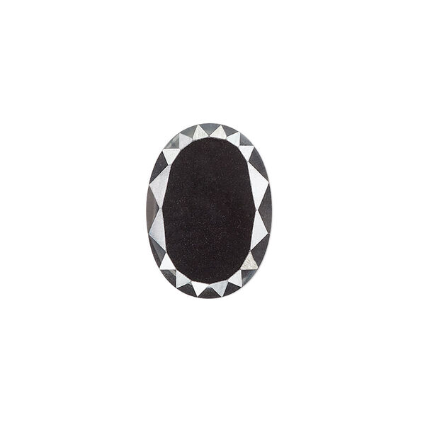 Cabochon, Hemalyke™ (man-made), 18x13mm calibrated faceted oval. Sold individually. image number 0