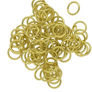 Jump ring, brass, 7mm round, 5.5mm inside diameter, 20 gauge. Sold per pkg of 100.