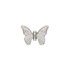 Bead 1pkg1 sterling silver, 17x13mm butterfly, antiqued JBB Findings