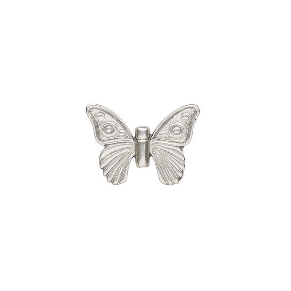 Bead 1pkg1 sterling silver, 17x13mm butterfly, antiqued JBB Findings image number 0