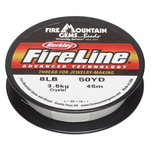 Thread, Berkley® FireLine®, gel-spun polyethylene, crystal, 0.18mm diameter 4-fiber braid, 8-pound test. Sold per 50-yard spool.