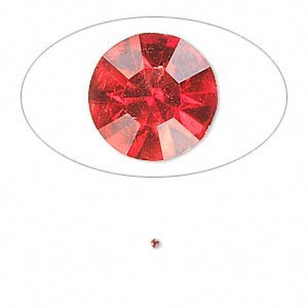 Chaton, glass rhinestone, light Siam, foil back, 1.3-1.35mm faceted round, PP6. Sold per pkg of 72. image number 0
