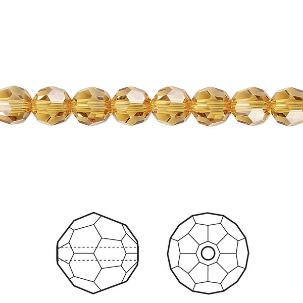 Bead 12pk golden topaz, Crystal Passions® 6mm round 5000 image number 0