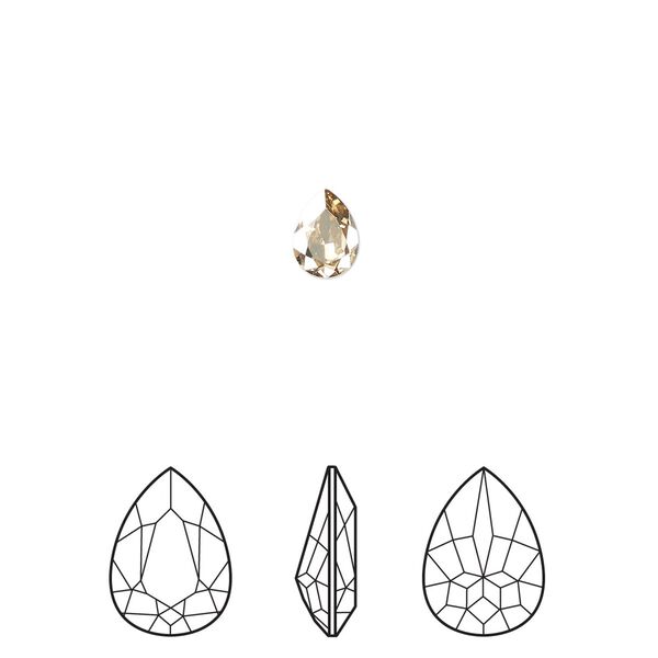 Fancy stone 2pk crystal golden shadow foil back, Crystal Passions® 6x4mm pear 4320 image number 0