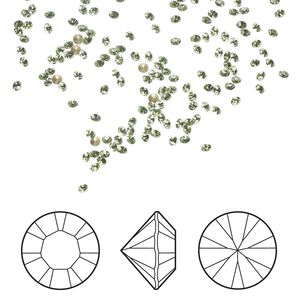 Chaton 12pk peridot foil back, Crystal Passions® Regenerated 1.4-1.5mm round PP8 1028