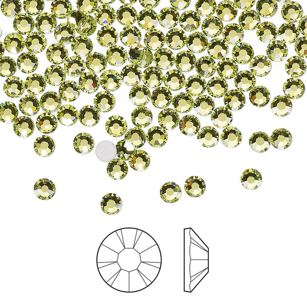 Flat back 1440pk limecicle foil back, Preciosa MAXIMA Czech crystal rhinestone 3-3.2mm chaton rose round SS12 image number 0
