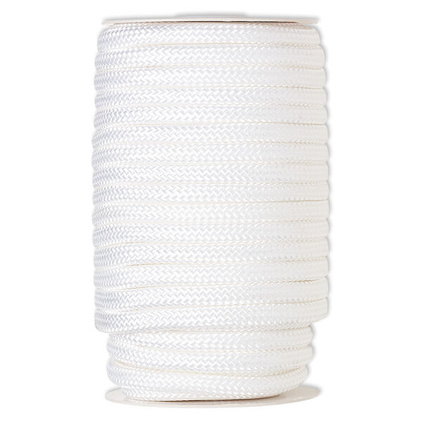 Cord, nylon, white, 8mm braided. Sold per 60-foot spool. image number 0
