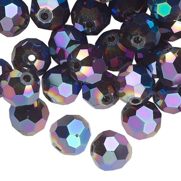Bead 48pk crystal peacock shadow, Celestial Crystal® 10mm round image number 0