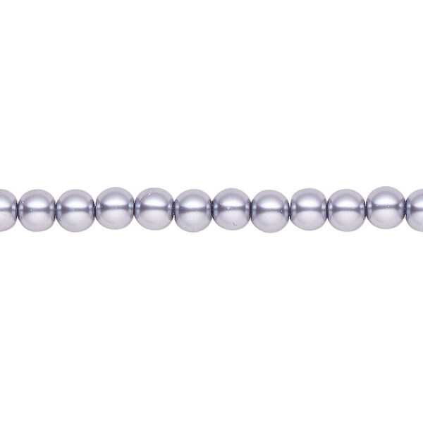 Pearl 1pk pewter, Celestial Crystal&reg; 4mm round 15.5-16 inch image number 0