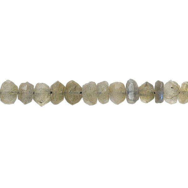 Labradorite 1pkg1, hand-cut faceted rondelle bead natural 13 inch 5x3mm-7x4mm image number 0