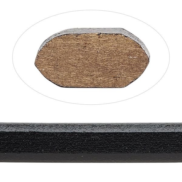 Cord, Ellada Leather™, Greek leather (dyed), black, 10x5mm oval. Sold per pkg of 1 yard. image number 0