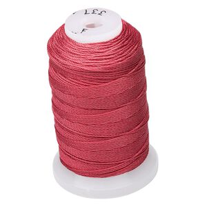 Thread, Purely Silk™, maroon, size F. Sold per 140-yard spool.