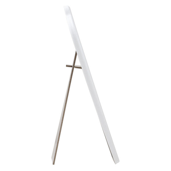 Display, necklace and earring, plastic and flocked cardboard, light grey, 11 x 6-1/2 x 5-1/2 inches with easel. Sold individually. image number 1