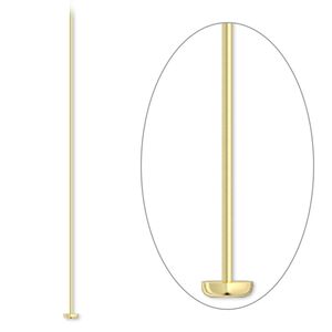 Head pin, 14Kt gold-filled, 2 inches, 26 gauge. Sold per pkg of 25.