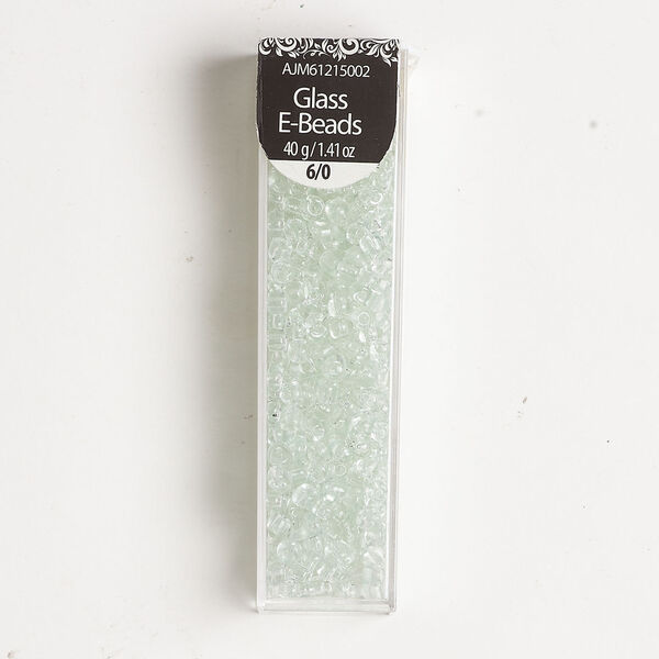 Seed bead glass 1pkg1, #6 round 40g, transparent pale green image number 0