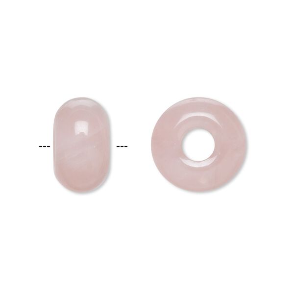 Rose quartz 1pkg2, rondelle bead natural 14x8mm Dione® image number 0