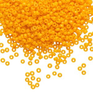 Seed bead, Miyuki, glass, pkg/25g, #11 rocaille, opaque mandarin orange, (RR-405).