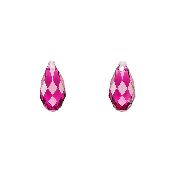 Briolette 24pk fuchsia, Crystal Passions® 13x6.5mm pendant drop 6010 image number 0