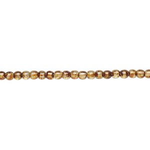 Bead, Czech glass druk, translucent tortoise luster, 3mm round. Sold per 15-1/2" to 16" strand.