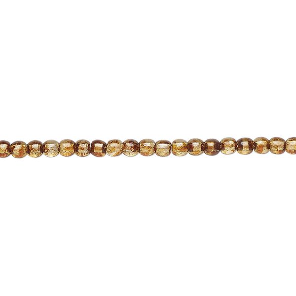 Bead, Czech glass druk, translucent tortoise luster, 3mm round. Sold per 15-1/2" to 16" strand. image number 0