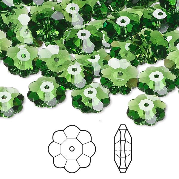 Margarita flower 12pk fern green, Crystal Passions® 10x3.5mm 3700 image number 0