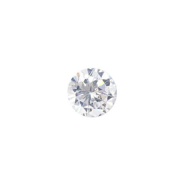 Drop, cubic zirconia, clear, 12mm hand-faceted round, Mohs hardness 8-1/2. Sold per pkg of 4. image number 0