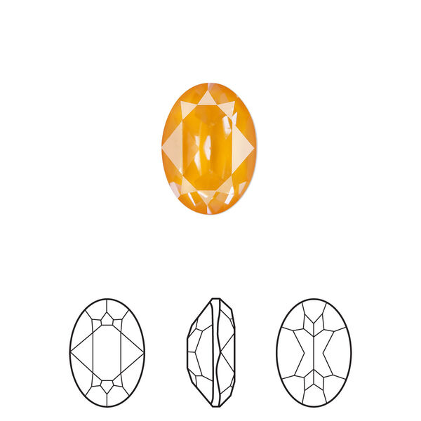Fancy stone 1pk crystal mango ignite LacquerPRO, Crystal Passions® 14x10mm oval 4120 image number 0